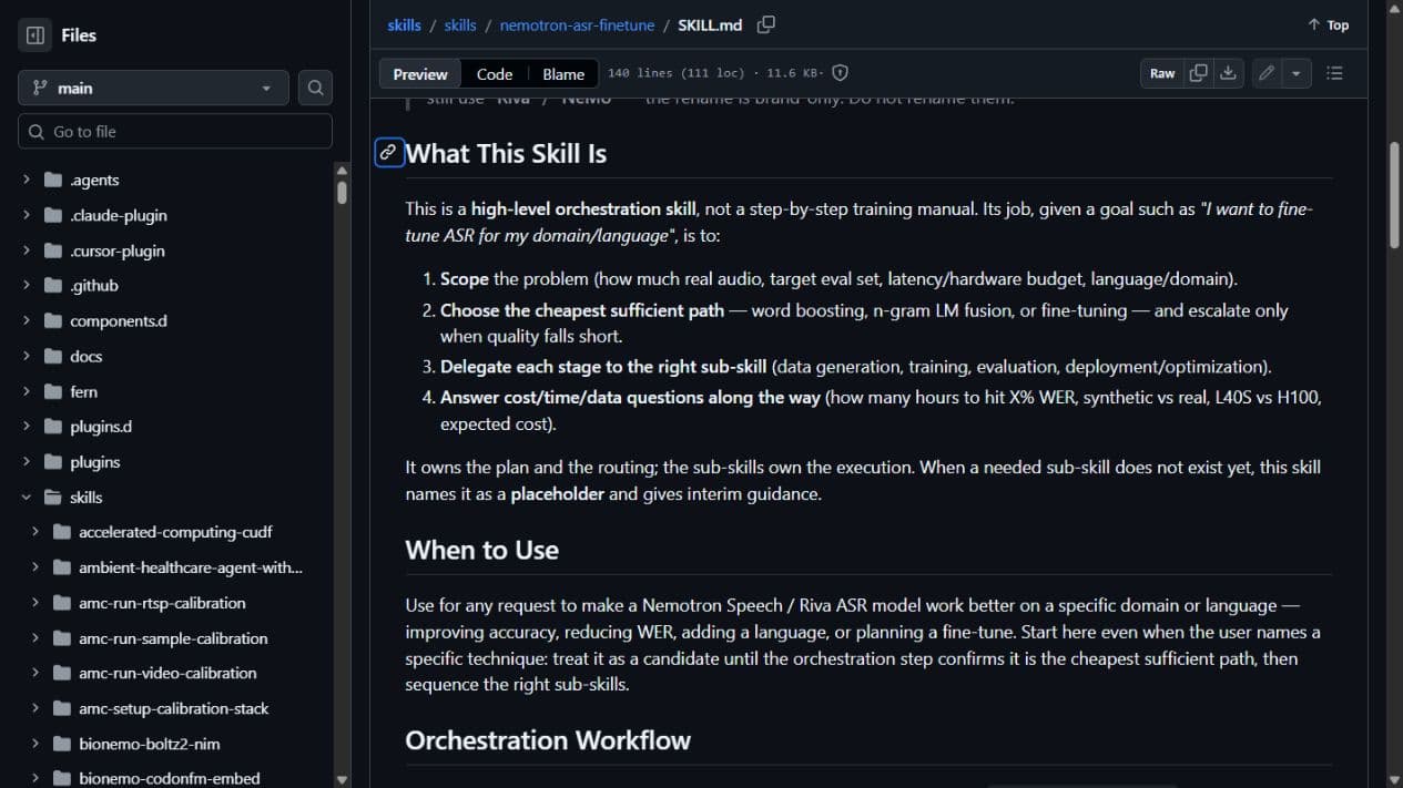 NVIDIA Speech Skills: teach an ASR workflow where the jargon goes wrong