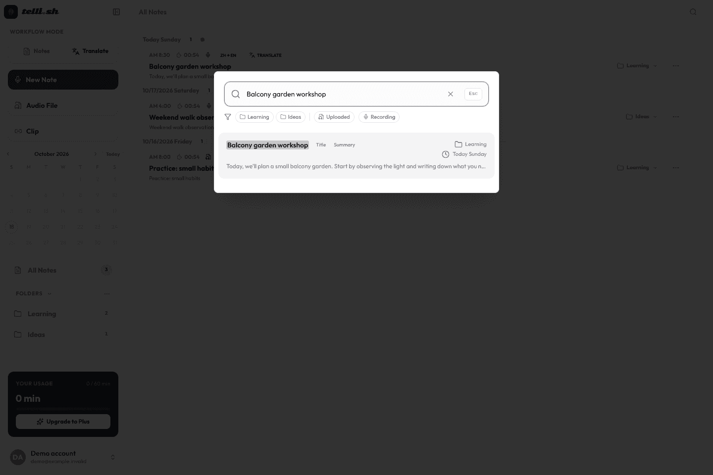 Search Notes