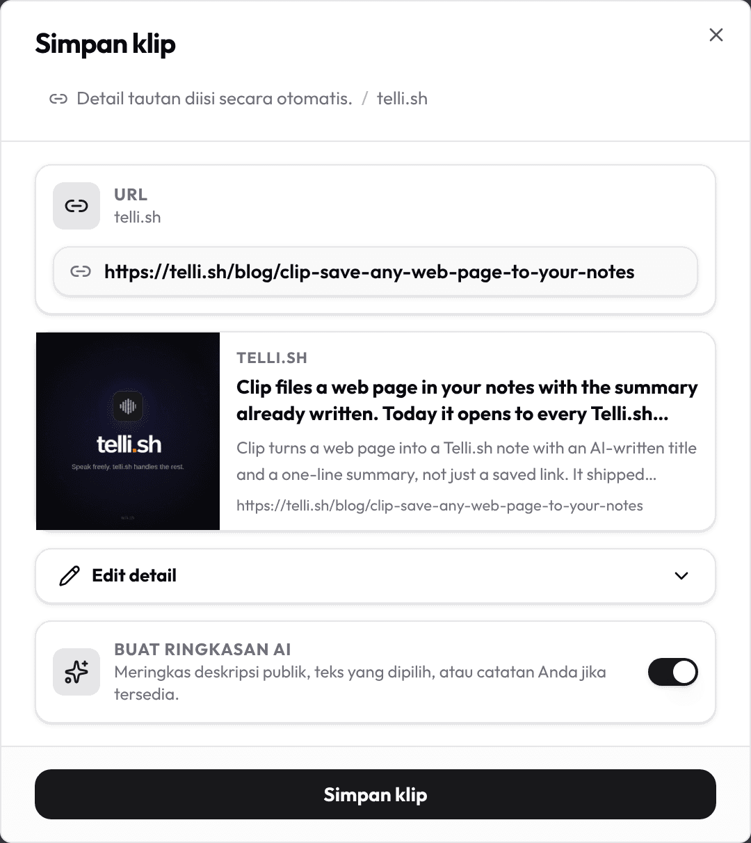 Simpan halaman web sebagai catatan juga.